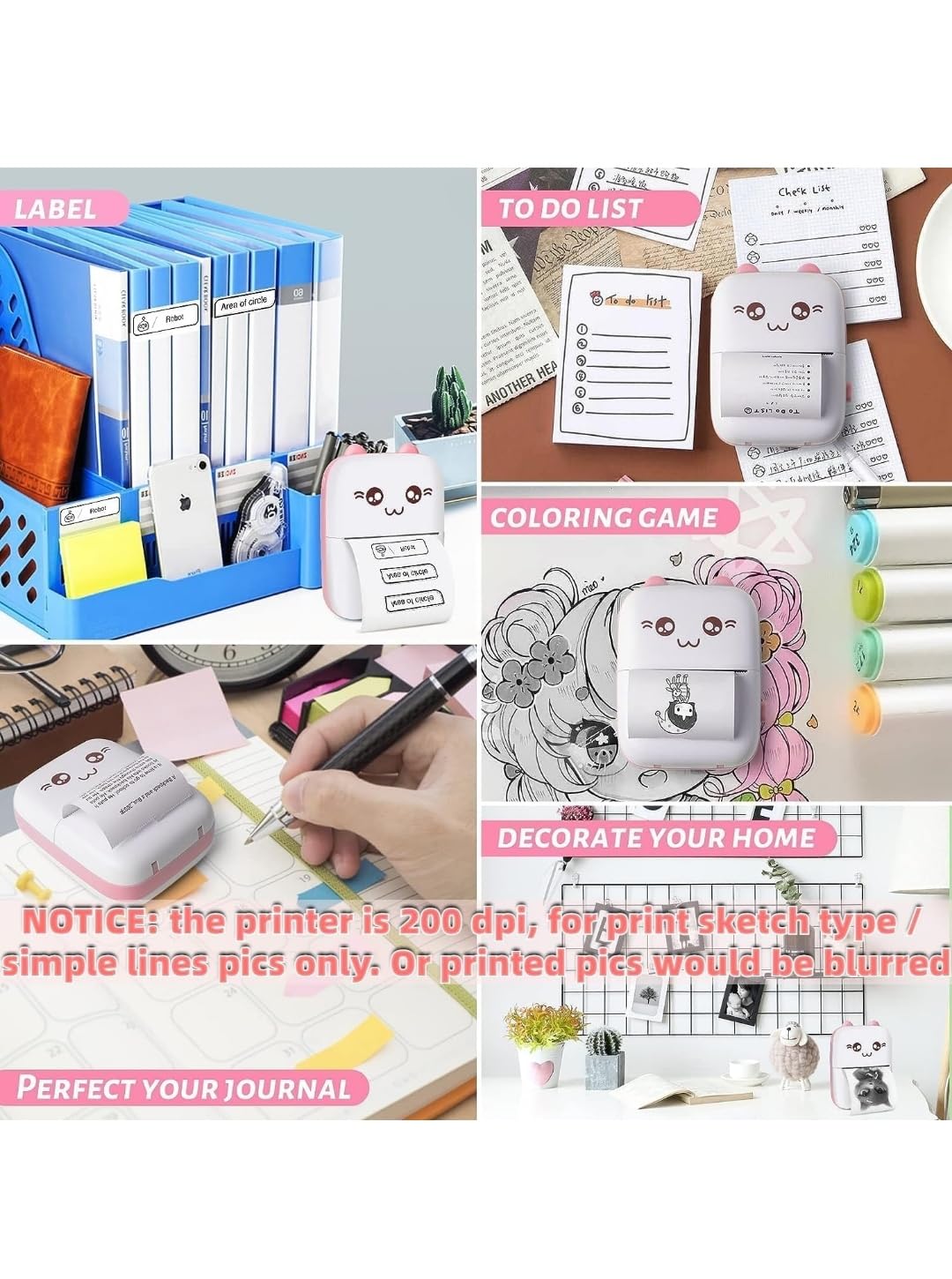Mini Thermal Printer | Wireless Inkless Sticker & Label Printer