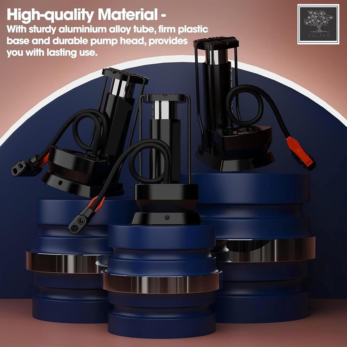 Portable High Pressure Foot Air Pump | For Bikes, Cars, Motorcycles and Sports balls