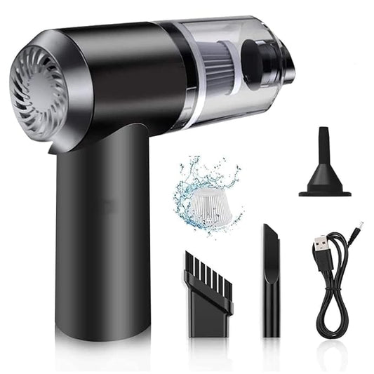 3-in-1 Cordless Car Vacuum Cleaner | Rechargeable Battery | Rotating Nozzle | Reusable Filter