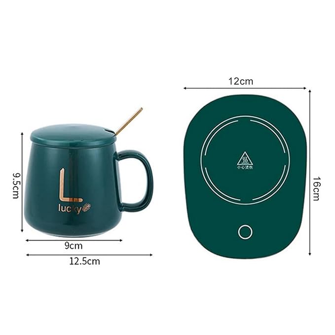 Ceramic Coffee/Tea Mug with Desk Heating Coaster| 300ml
