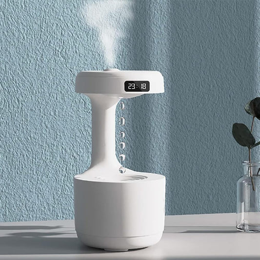 Anti-Gravity Humidifier | Reverse water drop | LED Clock Display