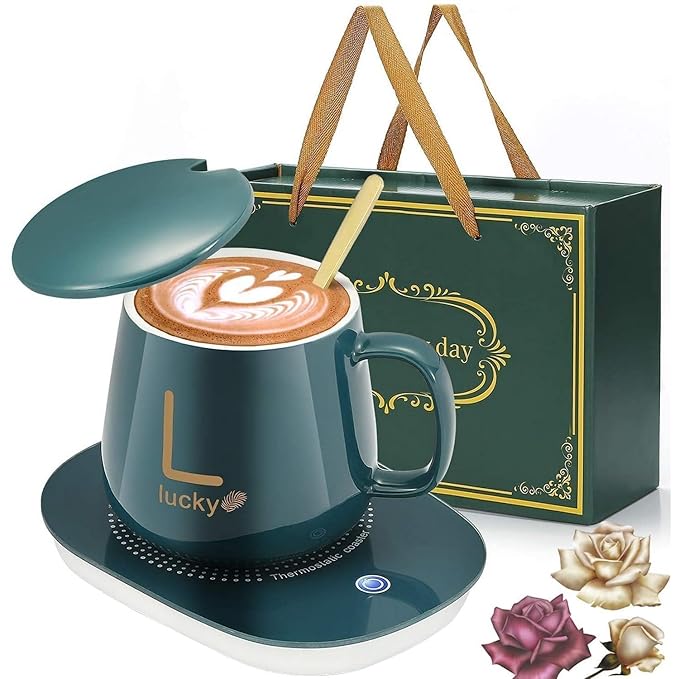 Ceramic Coffee/Tea Mug with Desk Heating Coaster| 300ml