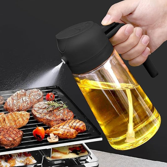 2-in-1 Oil Dispenser & Sprayer | Precision Pouring and Spraying in One Smart Bottle | 470ml