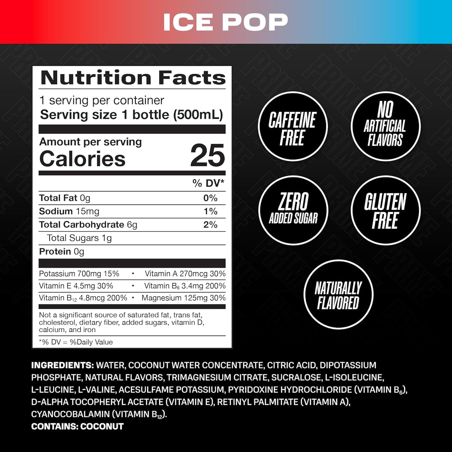 PRIME HYDRATION | Hydration Drink Ice Pop - 500ml