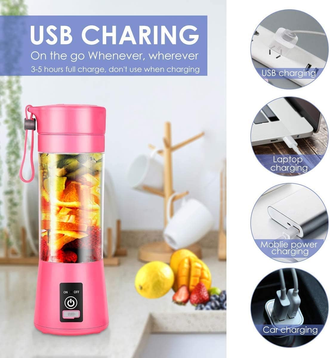 Portable Electric Mini Juicer Blender | One-Touch Blending | Detachable design for easy cleaning