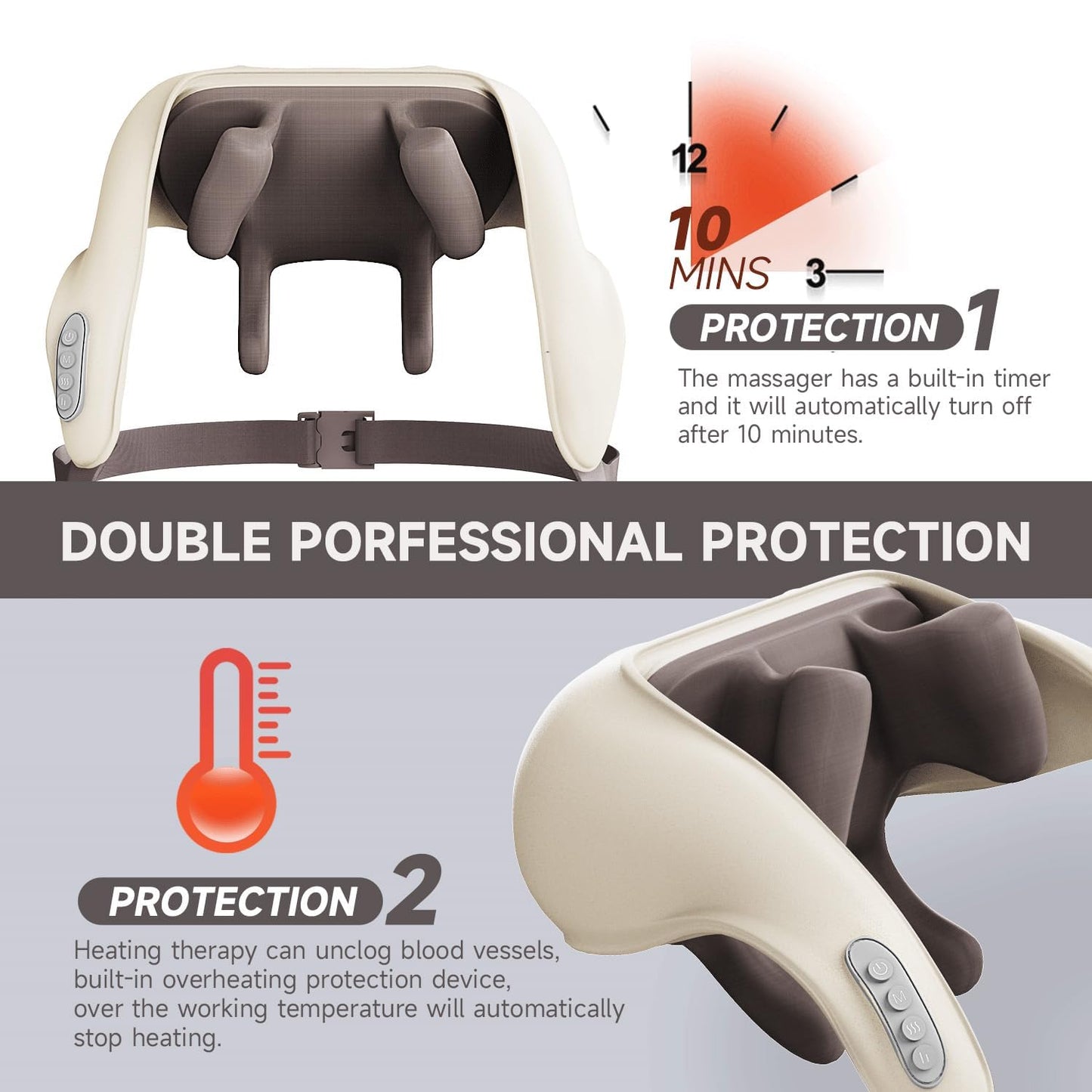 Neck and Back Massager for Cervical Pain Relief with Heating, Body Massagers for Aches and Relief
